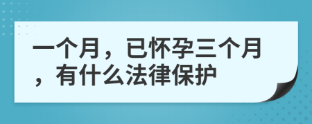 一个月，已怀孕三个月，有什么法律保护
