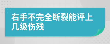 右手不完全断裂能评上几级伤残