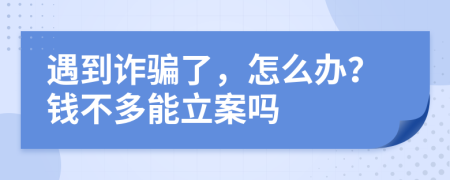 遇到诈骗了，怎么办？钱不多能立案吗