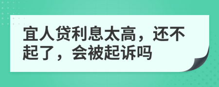 宜人贷利息太高，还不起了，会被起诉吗