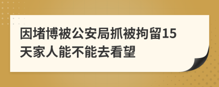 因堵博被公安局抓被拘留15天家人能不能去看望