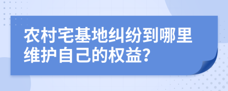 农村宅基地纠纷到哪里维护自己的权益？