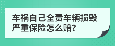 车祸自己全责车辆损毁严重保险怎么赔？