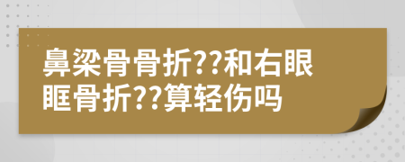 鼻梁骨骨折??和右眼眶骨折??算轻伤吗