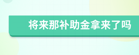 将来那补助金拿来了吗