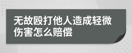 无故殴打他人造成轻微伤害怎么赔偿