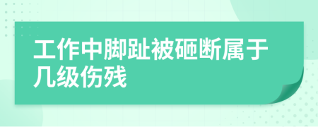 工作中脚趾被砸断属于几级伤残