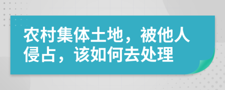 农村集体土地，被他人侵占，该如何去处理