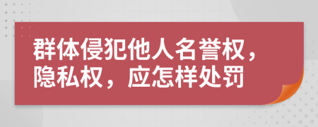 群体侵犯他人名誉权，隐私权，应怎样处罚