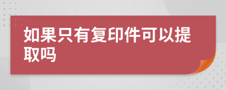 如果只有复印件可以提取吗