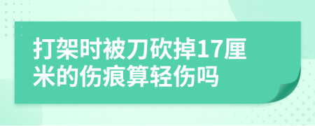 打架时被刀砍掉17厘米的伤痕算轻伤吗