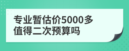 专业暂估价5000多值得二次预算吗