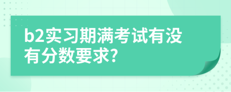 b2实习期满考试有没有分数要求?