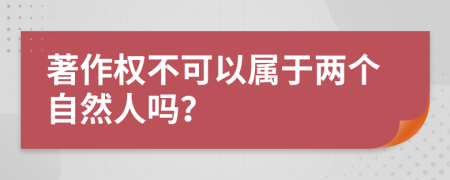 著作权不可以属于两个自然人吗？