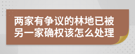 两家有争议的林地已被另一家确权该怎么处理