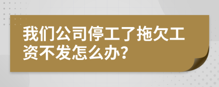 我们公司停工了拖欠工资不发怎么办？