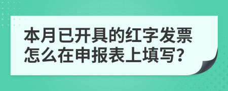 本月已开具的红字发票怎么在申报表上填写？