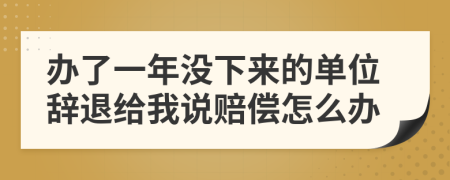 办了一年没下来的单位辞退给我说赔偿怎么办