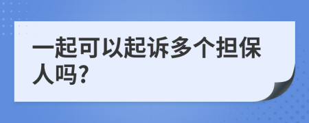 一起可以起诉多个担保人吗?