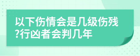 以下伤情会是几级伤残?行凶者会判几年