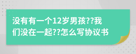 没有有一个12岁男孩??我们没在一起??怎么写协议书