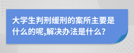 大学生判刑缓刑的案所主要是什么的呢,解决办法是什么？