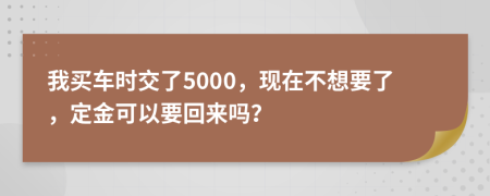 我买车时交了5000，现在不想要了，定金可以要回来吗？