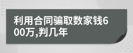利用合同骗取数家钱600万,判几年