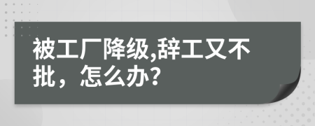 被工厂降级,辞工又不批，怎么办？