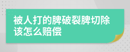 被人打的脾破裂脾切除该怎么赔偿