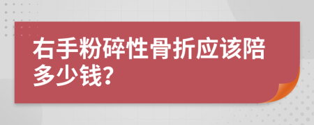 右手粉碎性骨折应该陪多少钱？