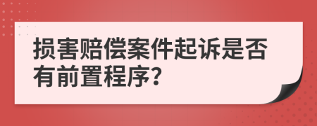 损害赔偿案件起诉是否有前置程序？