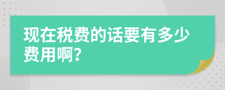 现在税费的话要有多少费用啊？