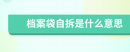 档案袋自拆是什么意思