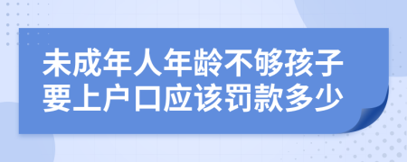 未成年人年龄不够孩子要上户口应该罚款多少