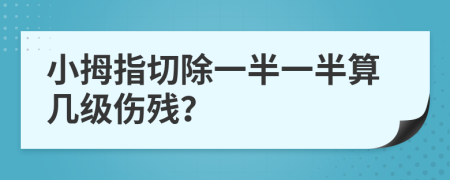 小拇指切除一半一半算几级伤残？