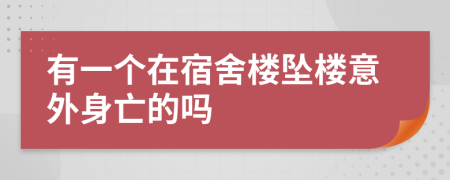 有一个在宿舍楼坠楼意外身亡的吗