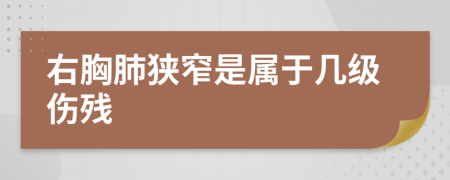 右胸肺狭窄是属于几级伤残