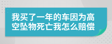 我买了一年的车因为高空坠物死亡我怎么赔偿