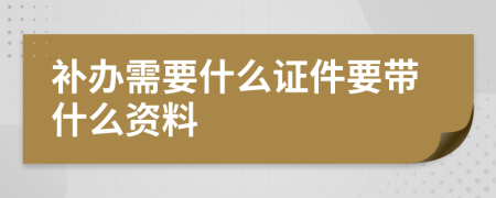 补办需要什么证件要带什么资料