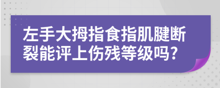 左手大拇指食指肌腱断裂能评上伤残等级吗?