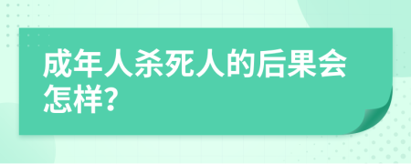 成年人杀死人的后果会怎样？