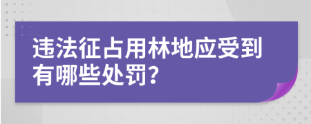 违法征占用林地应受到有哪些处罚？