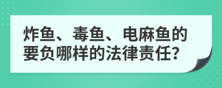 炸鱼、毒鱼、电麻鱼的要负哪样的法律责任？