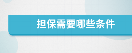 担保需要哪些条件