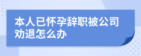 本人已怀孕辞职被公司劝退怎么办