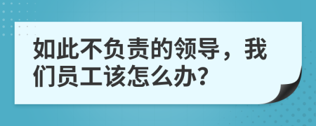 如此不负责的领导，我们员工该怎么办？