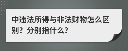 中违法所得与非法财物怎么区别？分别指什么？