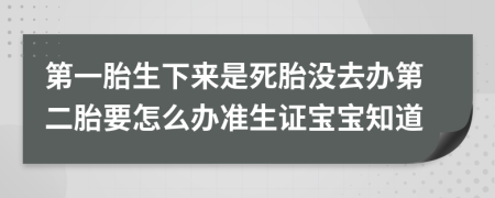 第一胎生下来是死胎没去办第二胎要怎么办准生证宝宝知道