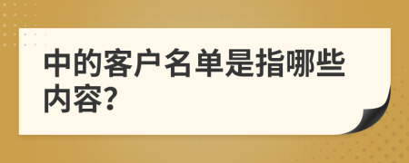 中的客户名单是指哪些内容？